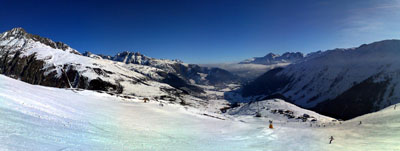 Panorama Skigebiet Dieni-Milez-Alpsu, Sedrun GR, Februar 2007