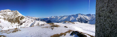 Panorama Skigebiet Dieni-Milez-Alpsu, Sedrun GR, Februar 2007